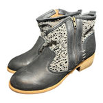 Musse & Cloud Anthropologie  Ainhoa Black Leather Lace Crochet Ankle Boots Size 9 Photo 0