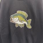 Field & Stream Bass fishing sequin Black Fish Graphic Sweatshirt! Size large! Photo 1