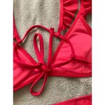 Sand Castle Bikini 2 Pc Women's XL Ruffle Tie Mid Rise Coral Pink Summer Photo 6