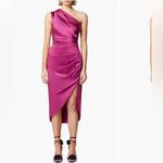 Elliatt Cassini Women's L Pink One-Shoulder Midi Dress Party/Cocktail Photo 9