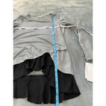 Fever Gray Black Lace Long Sleeves Layered Look Ruffled Hem Asymmetrical Top S Photo 5