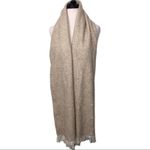 Amicale Cashmere / Wool Blend Herringbone Scarf Tan Photo 2