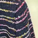 Talbots  Womens Tweed Jacket‎ Size 10 Multicolor Striped Fringe Colorful Office Photo 4