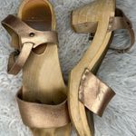 BRYR The Rachel Wooden Clogs Metallic Bronze Leather Boho Wedding Shoes Size 39 Photo 0