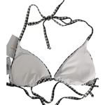 ANDIE Swim String Bikini Top Black and White Gingham Check M NWT Photo 4