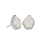 Kendra Scott  Tessa White & Silver Drusy Stone Stud Earrings Photo 0