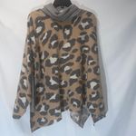12PM by Mon Ami Animal Print Poncho Style Sweater Women’s M/L Photo 3