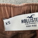 Hollister High Rise Mini Skirt Size X-Small Brown Denim Pleated Hem Y2k Photo 3
