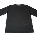 Eileen Fisher Crew Neck Sweater Lightweight Linen Blend Tunic Black Size Small Photo 0