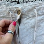 Lands' End Lands’ End 12T Mid Rise Straight Leg Roll Tab Linen Pants Photo 3