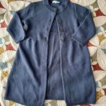 Boden grayish blue wool long duster Y2K babydoll knit cardigan Size 12 Photo 0
