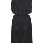 Halogen Pleated High Neck Sleeveless Handkerchief Dress Black Size Large NWOT Photo 5