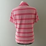 Nike  Golf x Disney Polo Shirt Womens Large Pink White Striped Athletic Photo 4