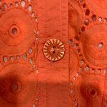 draper's & damon's Draper’s & Damon’s Orange Eyelet Grandmacore Country 3/4 Sleeve Cotton Jacket S Photo 1