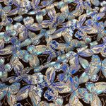 Black Blue Gold Metallic Butterflies Luxury Face Mask Multiple Photo 4