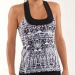 Lululemon White Black Glacier Lace Scoop Neck Tank Top Racerback Size 4 Photo 0