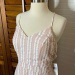 City Vibe  Stripe Bow Fit & Flare Pink Dress Photo 2