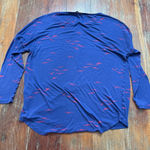 Women's Boden Blue Red Bird Print Long Sleeve Tee Size 10 Photo 9