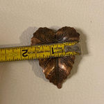 Vintage Brown Metal Leaf Women's Fall Scarf Holder Brooch Photo 3