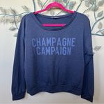 Wish & Whim  “Champagne Campaign” blue sweatshirt Sz L Photo 0