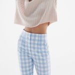 ZARA High Waisted Gingham Pants Photo 3