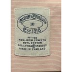 Brooks Brothers  Women 10 Button Up Shirt Pink Stripe Long Sleeve Fitted Stretch Photo 2