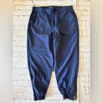 ALBION FIT  Women's Jetsetter Lightweight Jogger Pants Blue Gold Zipper M Petite Photo 3