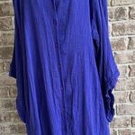 Swim 365 Button Front Cover Up Sz 18 20 Sapphire Blue Gauze Patio Dress… Photo 0