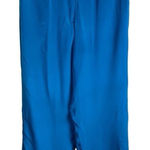 WinterSilks Womens 100% Silk Wide Leg Turquoise Blue Pant Size Petite Large Photo 0