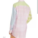 Solid & Striped  Mixed Print Long Oxford Tunic Swim Coverup Blue Green Pink XS Photo 3