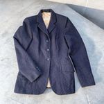 Grand Prix 100% wool English Equestrian pinstripe show coat Blue Size 12 Photo 0