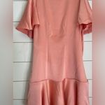 Free People  Scarlett Satin Ruffle Wrap Mini Dress Peach Photo 9