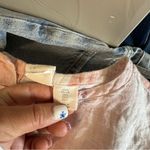 C&C California Stripe Pink White Button Back 100% Linen Blouse Cap Sleeve Shirt Photo 5