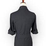 Sharagano Black Front Zip Dress with Cinch Waist Belt Cuffed Sleeves Size 4 Photo 9