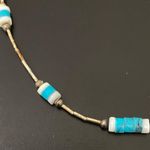 Vintage Southwestern Silver & Turquoise Tube Beads 12” Choker Necklace 4g Photo 9