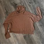 American Eagle Outfitters Brown Cowl Neck Cropped Long Sleeve Photo 2