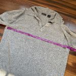 Silk Cashmere Moda International V Neck Collared Lightweight Shirt Gray Size M Photo 4