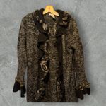 Alberto Makali ‎ Cardigan Sweater with Real Fur Trim Photo 1
