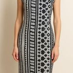 Just Cavalli  Black And White Printed Short Sleeve Knee Length Dress Photo 0