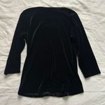 Paper tag vintage Black velvet long sleeve top with lace up detail Size medium Photo 3