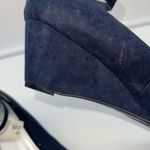 It’s OK Ankle Strap Deep Navy Blue Suede Wedge Heel Shoes‎ Size 11 Photo 4