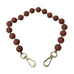 Italian Round Beaded Purse Handle 21” Long Brown Gold Removable Beads only Photo 0