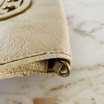 Tory Burch Solid Tan Leather Clutch Bag Purse Large Logo Photo 6