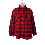 Lands' End  Buffalo Check Wool Shirt Vintage Red Black Plaid Heritage Americana Photo 0