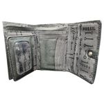 Fossil  Y2K Long Live Vintage 1954 Trifold Wallet Women's Black Leather 5.5"x4" Photo 6