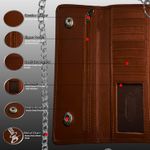 Motorcycle Chain Wallet for Men – 100% Natural Genuine Leather, Long Trifold RFID Blocking, Credit Card Money Organizer - Men’s Trucker Biker Metal Chain Wallets Photo 5