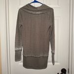 Lucky Brand Women’s Small Oversized Green Grey Cowl Neck Pullover Tunic Sweater Photo 5