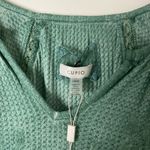 cupio  Mineral Blue Waffle Knit Long Sleeve Top Size Large Photo 1