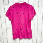 VTG Disneyland Polo Women Size L Hot Pink Collared Cotton Mouse Stitched Shirt Size L Photo 4