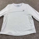Gymshark  White Long Sleeve Athletic Top Women's Size S Mesh Panels Logo Photo 0